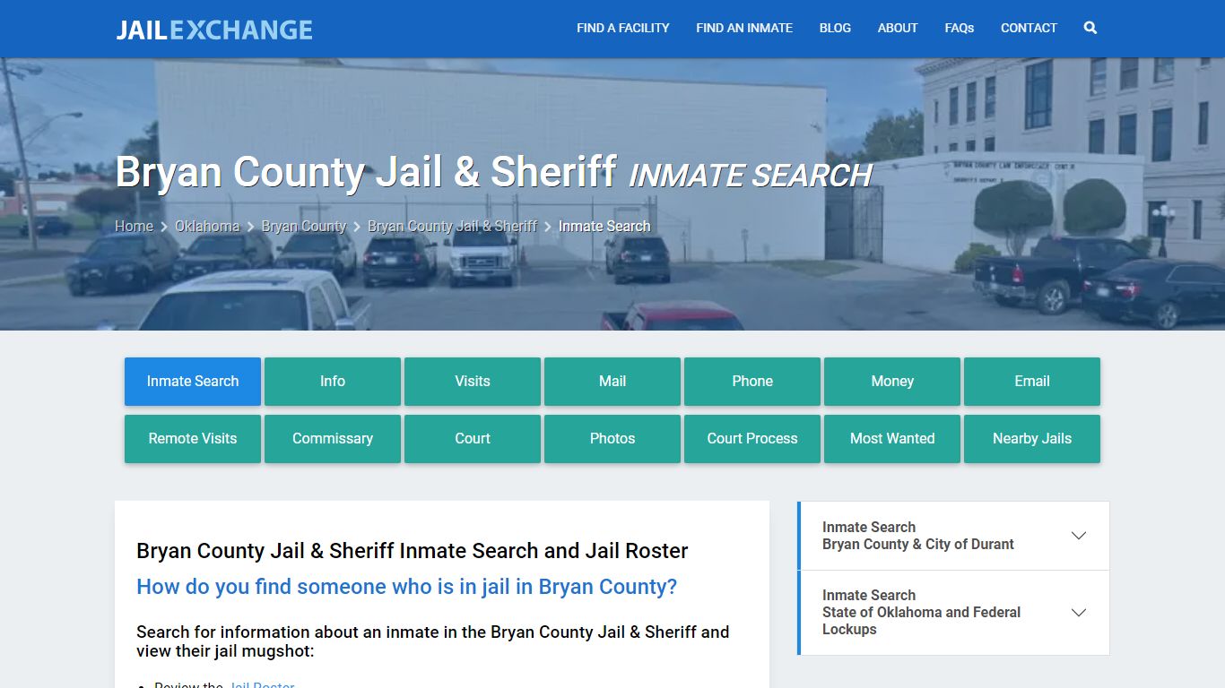 Inmate Search: Roster & Mugshots - Bryan County Jail & Sheriff, OK