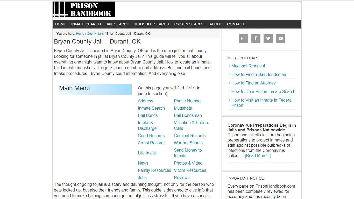 Bryan County Jail – Durant, OK - prisonhandbook.com